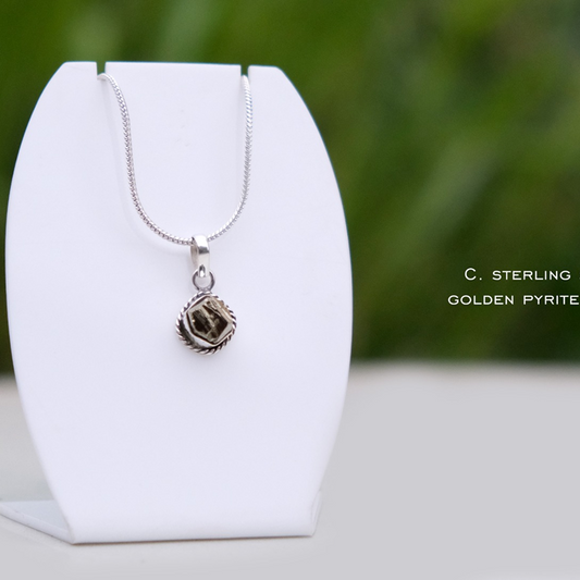 Silver Golden Pyrite Pendant