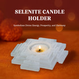 Selenite Resin Candle Holder