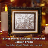 Silver Plated Lakshmi Ganesh & Saraswati Frame