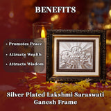 Silver Plated Lakshmi Ganesh & Saraswati Frame