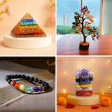 KS Chakra Balance Kit (7 Chakra Tree, 7 Chakra Pyramid, 7 Chakra Bracelet, 7 Chakra Ganesha)