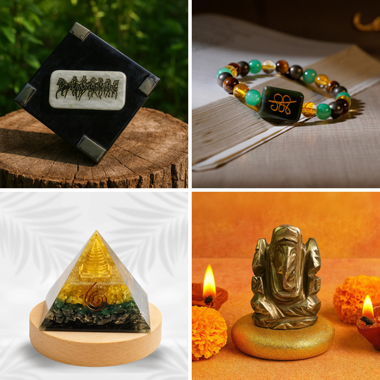 KS Money Flow Kit (Money Magnet Pyramid, Pyrite Ganesha, 7 Horses Hanging Plate, Money Magnet Bracelet)