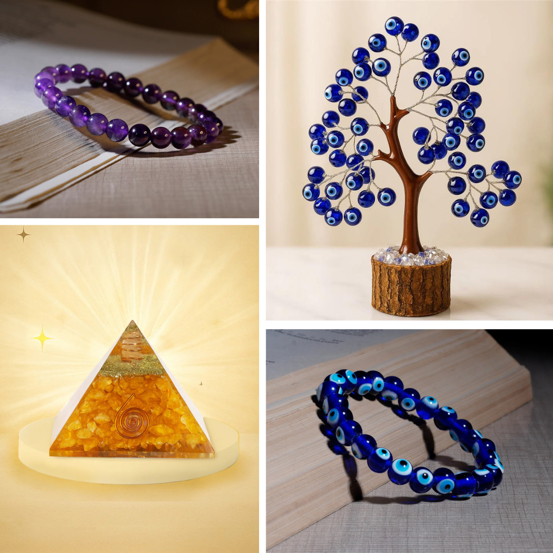 KS Student Kit (Evil Eye Tree, Evil Eye Bracelet, Citrine Pyramid, Amethyst Bracelet)