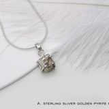Silver Golden Pyrite Pendant