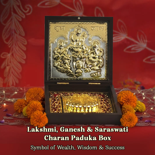 Lakshmi Ganesh Saraswati Charan Paduka Box