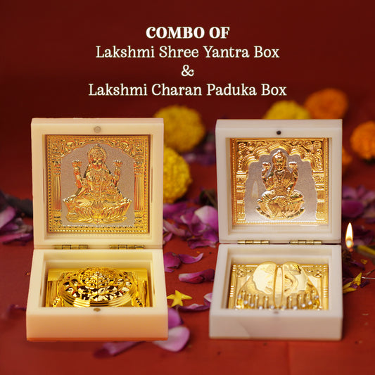 Diwali Combo Lakshmi Shree Yantra & Charan Paduka Box