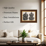 Laxmi Ganesh Pyrite Selenite frame