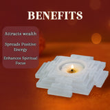 Selenite Resin Candle Holder