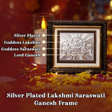 Silver Plated Lakshmi Ganesh & Saraswati Frame