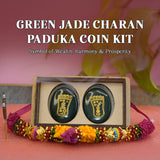 Green Jade Laxmi Charan Paduka Coin