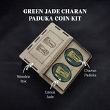 Green Jade Laxmi Charan Paduka Coin